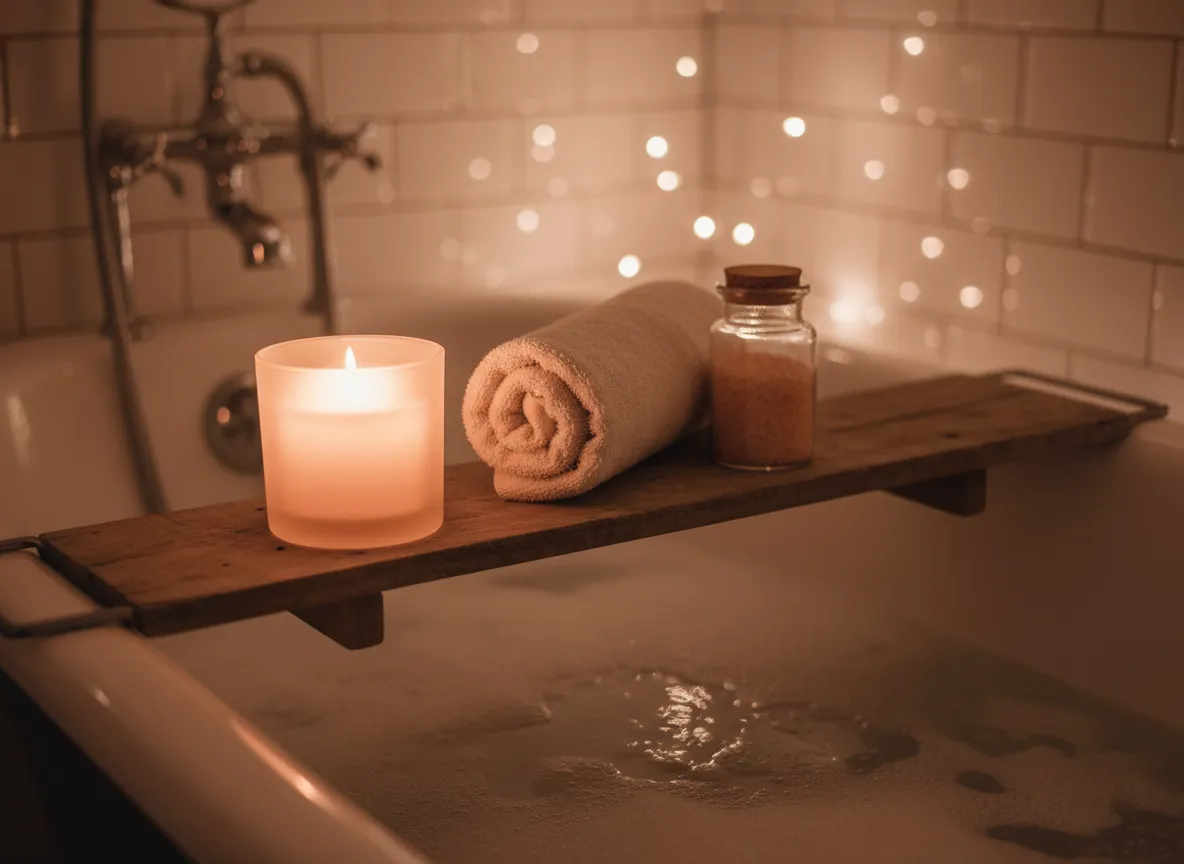 Evening candle scene with warm light